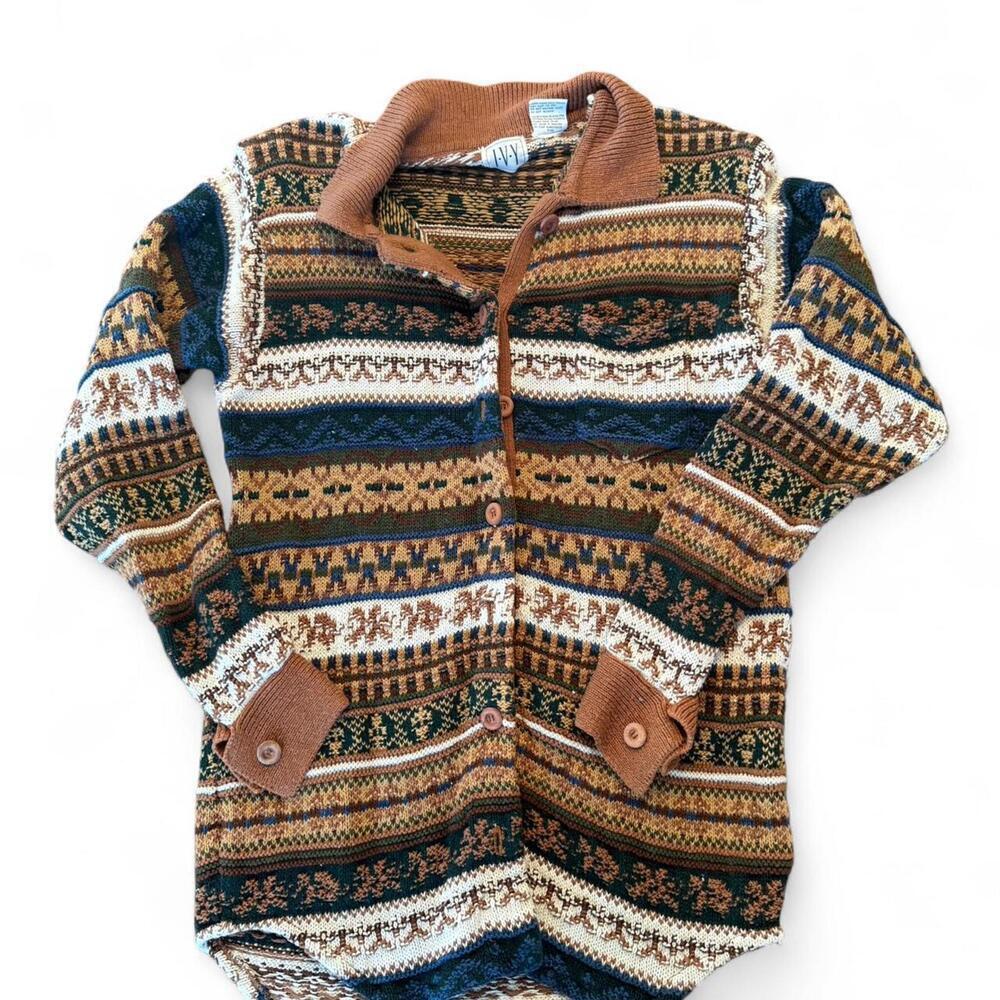 Ivy vintage funky print button up cardigan